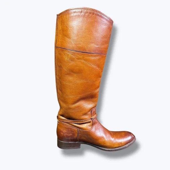 Frye Melissa Seam Boots distressed caramel color - Picture 6 of 15